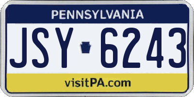 PA license plate JSY6243