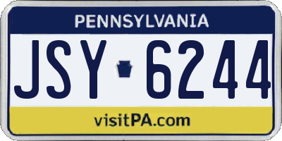 PA license plate JSY6244