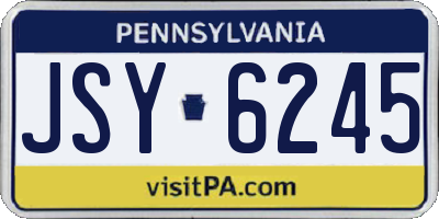 PA license plate JSY6245