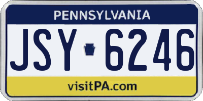PA license plate JSY6246