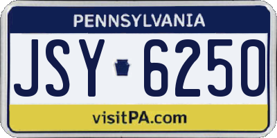 PA license plate JSY6250