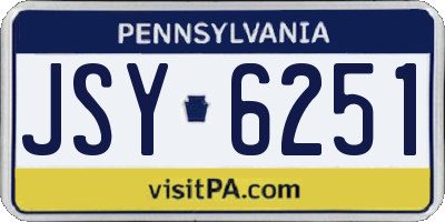 PA license plate JSY6251