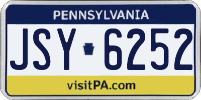 PA license plate JSY6252