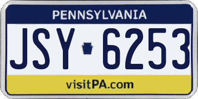 PA license plate JSY6253