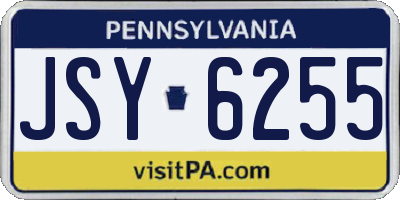 PA license plate JSY6255