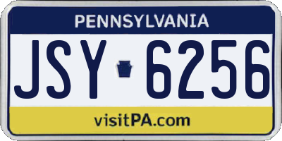 PA license plate JSY6256