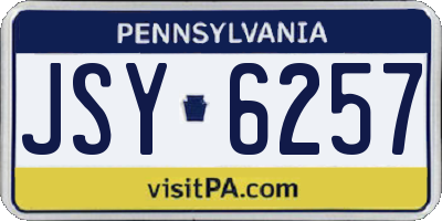 PA license plate JSY6257