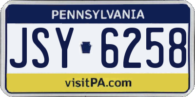PA license plate JSY6258