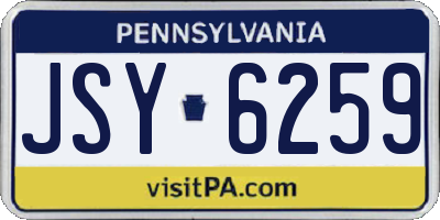 PA license plate JSY6259