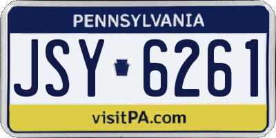 PA license plate JSY6261