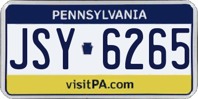 PA license plate JSY6265