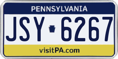 PA license plate JSY6267