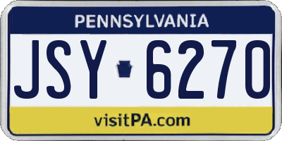 PA license plate JSY6270