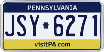 PA license plate JSY6271