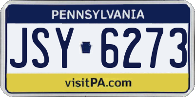 PA license plate JSY6273