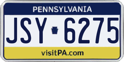 PA license plate JSY6275