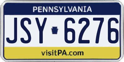 PA license plate JSY6276