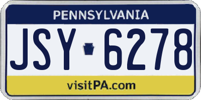 PA license plate JSY6278