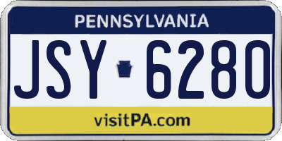 PA license plate JSY6280