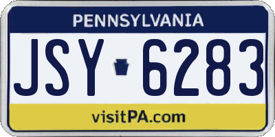 PA license plate JSY6283