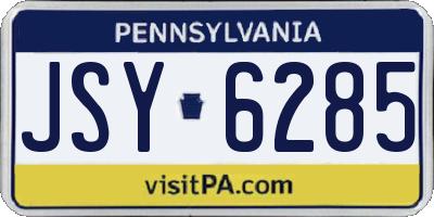 PA license plate JSY6285