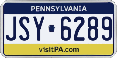 PA license plate JSY6289
