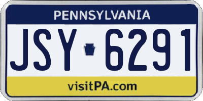 PA license plate JSY6291
