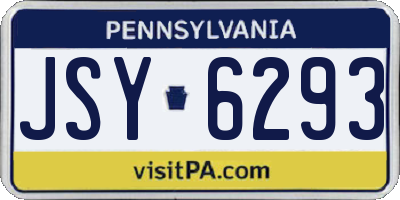 PA license plate JSY6293