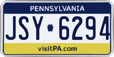 PA license plate JSY6294