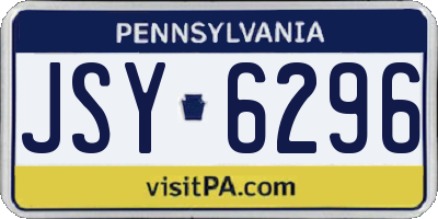 PA license plate JSY6296