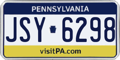 PA license plate JSY6298