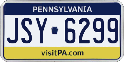 PA license plate JSY6299