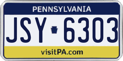 PA license plate JSY6303