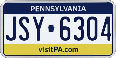 PA license plate JSY6304