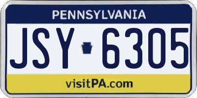 PA license plate JSY6305