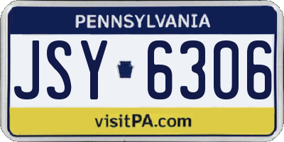 PA license plate JSY6306