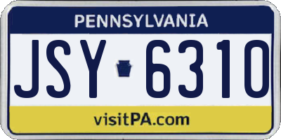 PA license plate JSY6310