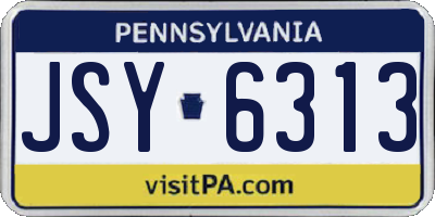 PA license plate JSY6313
