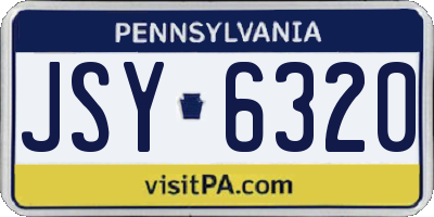 PA license plate JSY6320