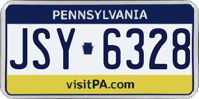 PA license plate JSY6328