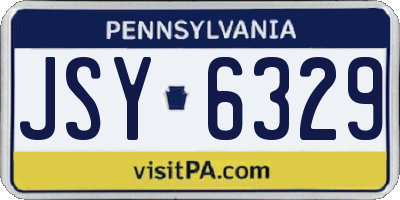 PA license plate JSY6329