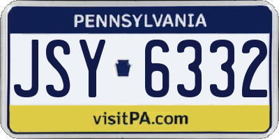 PA license plate JSY6332