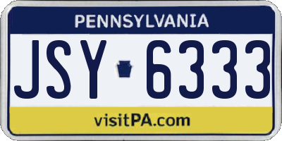 PA license plate JSY6333