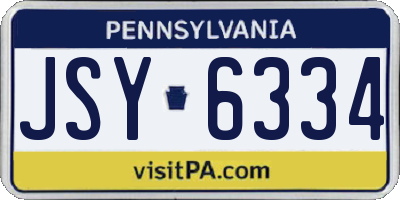 PA license plate JSY6334