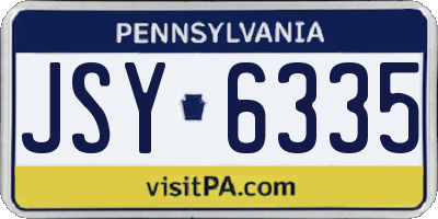 PA license plate JSY6335