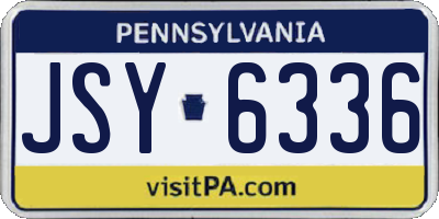 PA license plate JSY6336