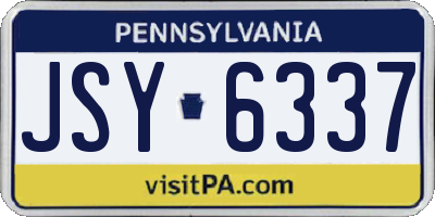 PA license plate JSY6337