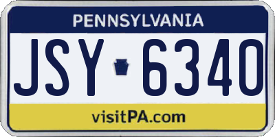 PA license plate JSY6340