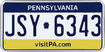 PA license plate JSY6343