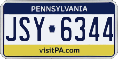 PA license plate JSY6344